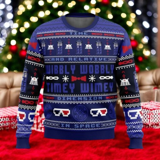 Dr Who Tv Show Ugly Sweater, Dr Who Police Christmas Sweater, Police Box Holiday Sweater, Dr Who Tardit Xmas Sweater, Christmas Gift