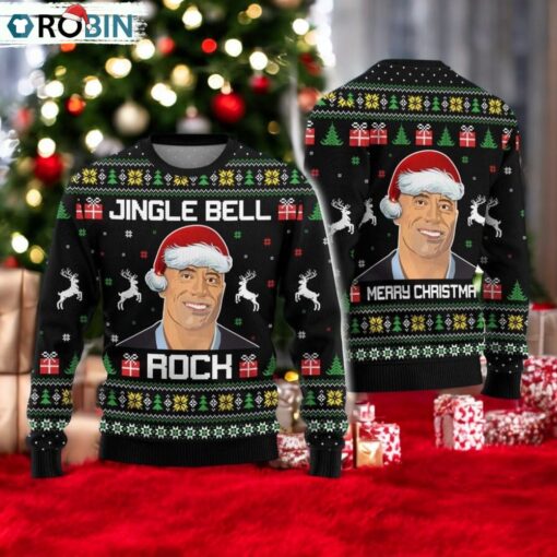 Dwayne Johnson Ugly Christmas Sweater, Jingle Bell Rock Xmas Sweater