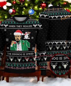 Eggnog Spiked Ugly 3D Christmas Sweater, Funny Christmas Gift Ideas