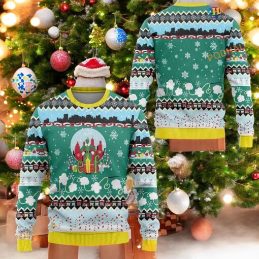 Elf Movie Funny Xmas Sweater, Funniest Ugly Christmas Buddy Hobbs Design