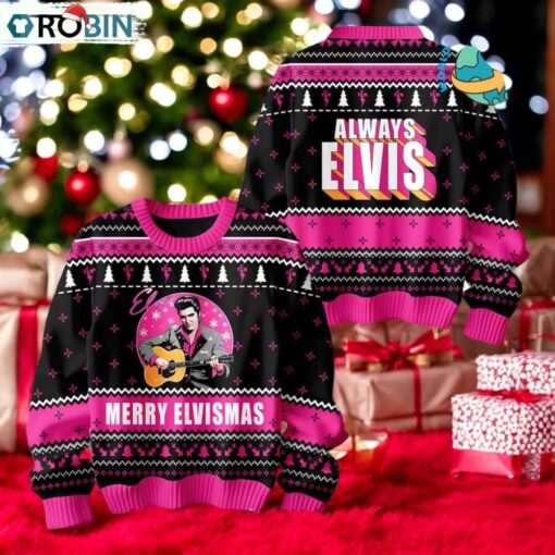 Elvis Presley Merry Elvismas Ugly Christmas Sweater