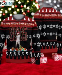 Elvis Presley Ugly Sweater, The King Of Rock N Roll Christmas Sweater