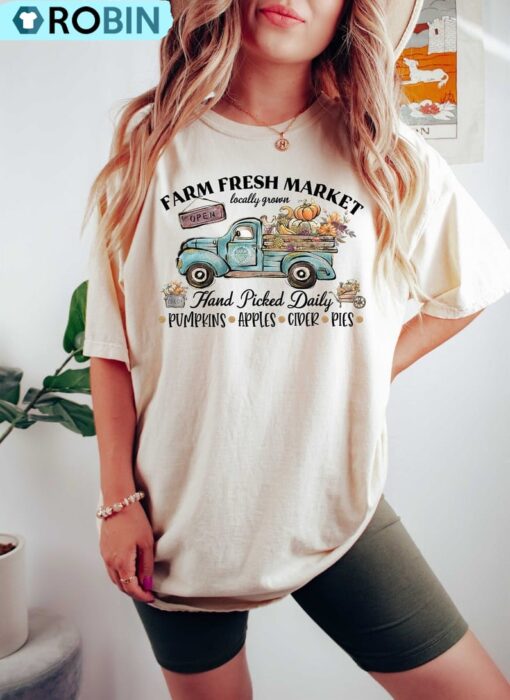 Fall Farm Fresh Pumpkins Sweatshirt, Thanksgiving Shirt