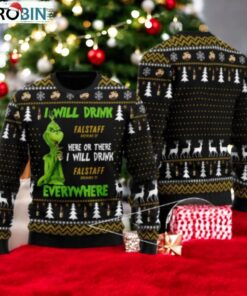 Falstaff Grinch Will Drink Everywhere Ugly Sweater
