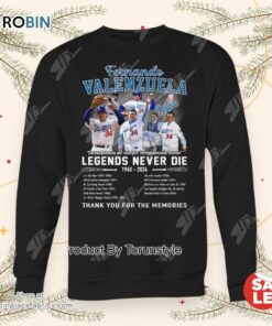 Fernando Valenzuela Legends Never Die 1960 2024 Thank You For The Memories Unisex Shirt
