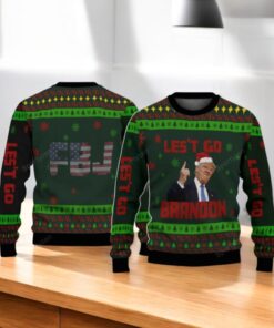 Fjb Flag Let’s Go Brandon Trump Christmas Sweater