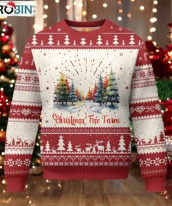 Funny Christmas Ugly Christmas Sweater In My Heart Is A Xmas Tree Farm Retro Vintage Clothing