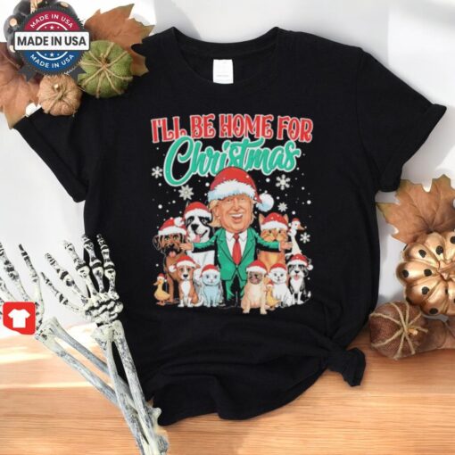 Funny I’ll Be Home For Christmas Santa Funny Trump Xmas Pajamas Shirt