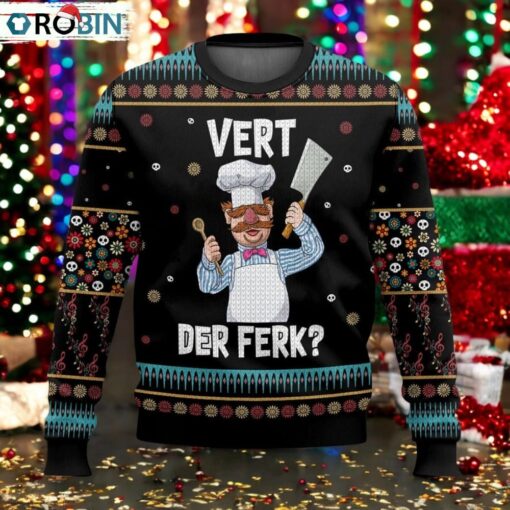 Funny Swedish Chef Vert Der Ferk Ugly Christmas Sweater