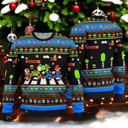 Gamer’s Ugly Xmas Sweater, Super Mario Funniest Christmas Design