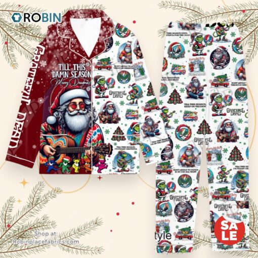 Grateful Dead Till This Damn Season Merry Deadmas Pajamas Set