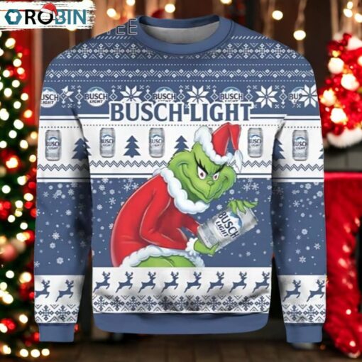 Grinch Busch Light Ugly Christmas Sweater