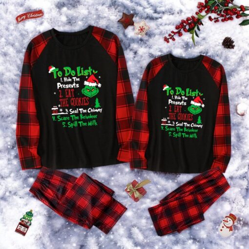 Grinch To Do List Family Christmas Pajama Sets