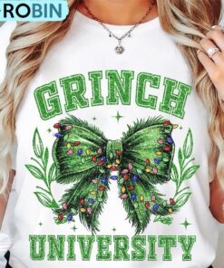 Grinchmas Coquette Bow Sweatshirt, Green Christmas Season Shirt