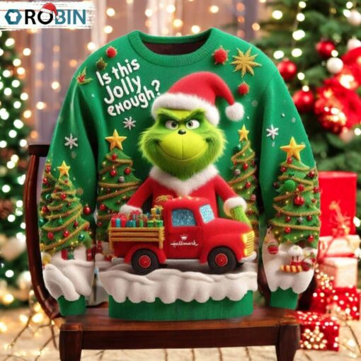 Grnch Is This Jolly Enough Ugly Christmas Sweater