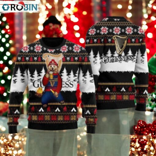 Guinness Bear Drinking Ugly Sweater