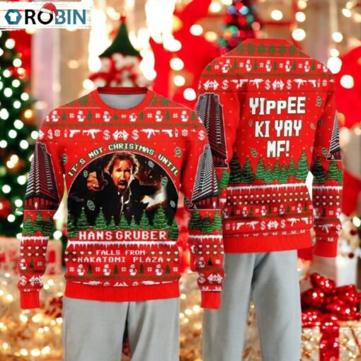 Hans Gruber Nakatomi Plaza Ugly Christmas Sweater