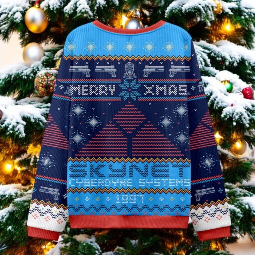 Happy Cyber Xmas Blue Ugly Christmas Sweater