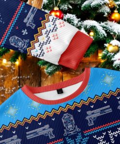 Happy Cyber Xmas Blue Ugly Christmas Sweater