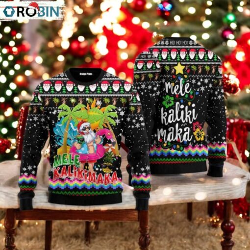 Hawaii Santa Claus Mele Kalikimaka Ugly Christmas Sweater