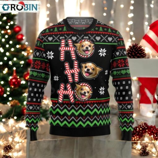 Ho Ho Ho Personalized Photo Ugly Christmas Sweater