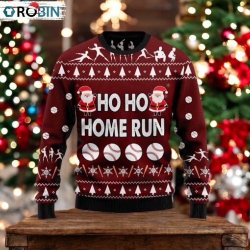 Ho Ho Home Run Ugly Christmas Sweater