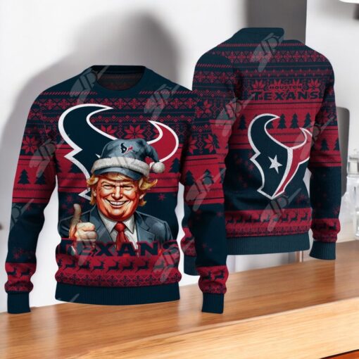 Houston Texans Christmas Donald Trump Knitted Sweater