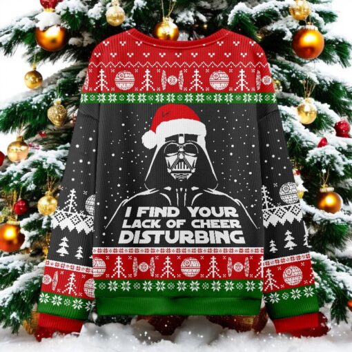 I Find Your Lack Of Cheer Disturbing Black Ugly Christmas Sweater