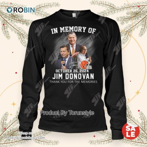 In Memory Of October 26, 2024 Jim Donovan Thank You For The Memories Unisex Shirt