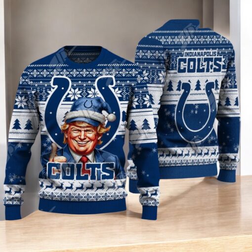 Indianapolis Colts Christmas Donald Trump Knitted Sweater