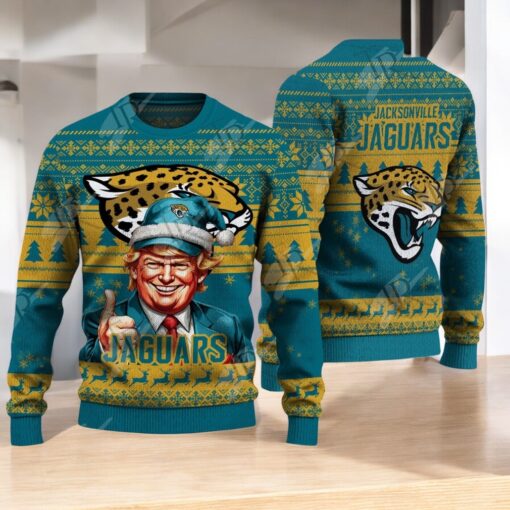 Jacksonville Jaguars Christmas Donald Trump Knitted Sweater