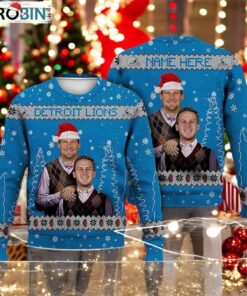 Jared Goff Dan Campbell Ugly Christmas Sweater, Step Brothers Football Sweater