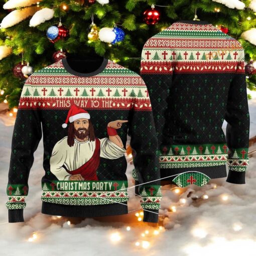 Jesus Christmas Party 3D Ugly Sweater, Family Ugly Christmas Sweater, Sweatshirt