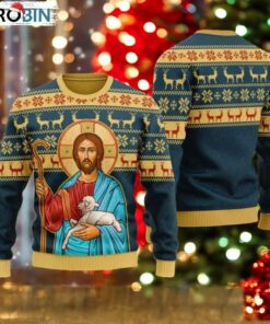 Jesus Hug Sheep Ugly Christmas Sweater