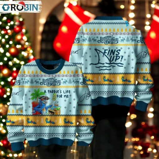 Jimmy Buffett Fins Up Ugly Christmas Sweater