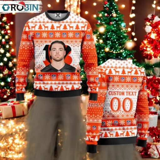 Joe Bachie Cincinnati Bengals Football Ugly Xmas Sweaters