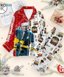 John Mellencamp Christmas Button Down Pajamas Set