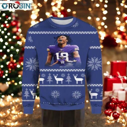 Justin Jefferson Christmas Ugly Sweater