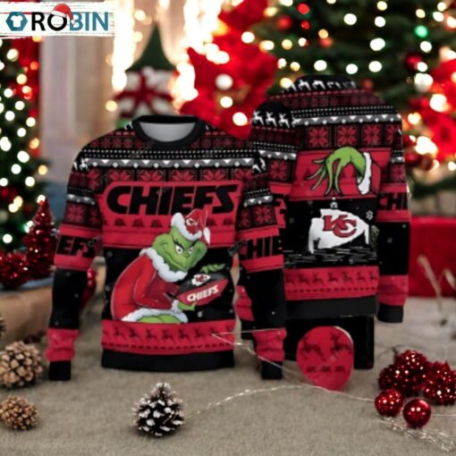 Kansas City Chiefs And Grinch Ugly Christmas Sweater