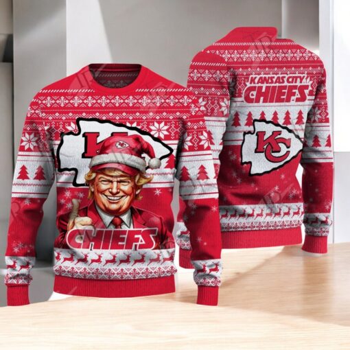Kansas City Chiefs Christmas Donald Trump Knitted Sweater