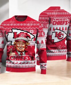 Kansas City Chiefs Christmas Donald Trump Knitted Sweater