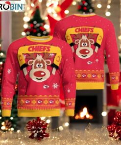 Kansas City Chiefs Cute Reindeer Ugly Christmas Sweater Christmas