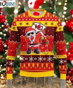 Kansas City Chiefs Dabbing Santa Claus Christmas Ugly Sweater