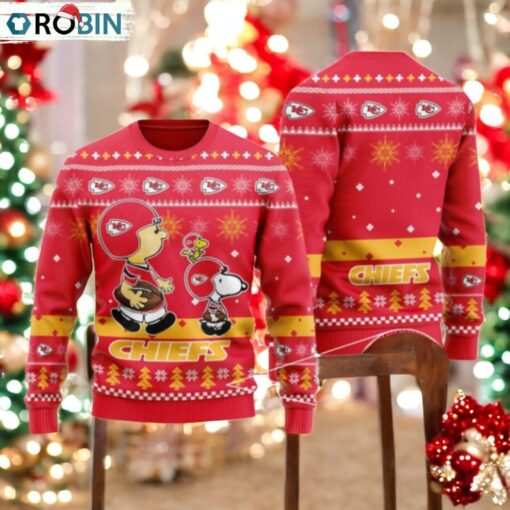 Kansas City Chiefs Funny Charlie Brown Peanuts Snoopy Ugly Christmas Sweater