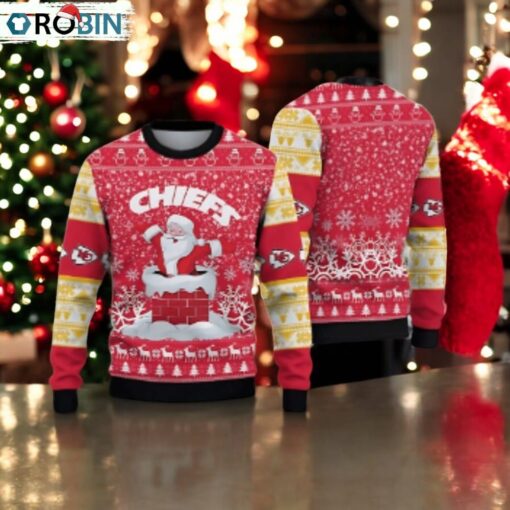 Kansas City Chiefs Funny Santa Claus Ugly Christmas Sweater