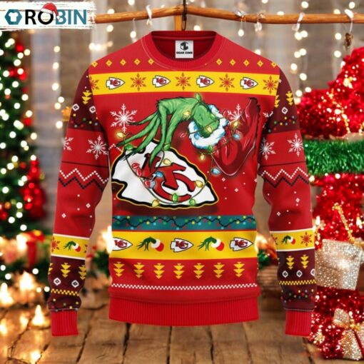 Kansas City Chiefs Grinch Christmas Ugly Sweater