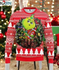 Kansas City Chiefs Grinch Hug Ugly Christmas Sweater