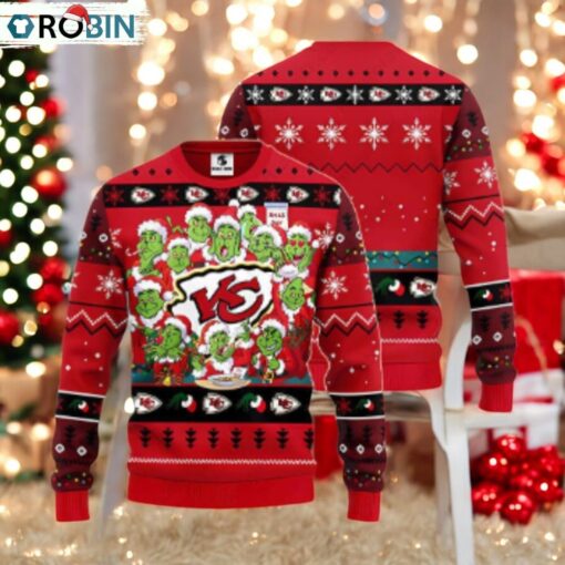 Kansas City Chiefs Grinch Xmas Party NFL Ugly Christmas Sweater