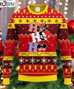 Kansas City Chiefs HoHoHo Mickey Christmas Ugly Sweater
