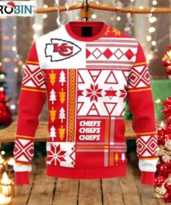 Kansas City Chiefs Holiday Geometry Ugly Christmas Sweater